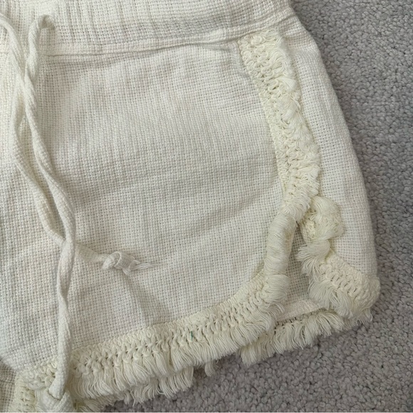 Ban-Jara Cotton Fringe Elastic Tie Off White Shorts size M - Picture 4 of 7